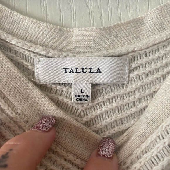 Talula - Cream Long Sleeve Cashmere/Angora Sweater - Picture 8 of 8